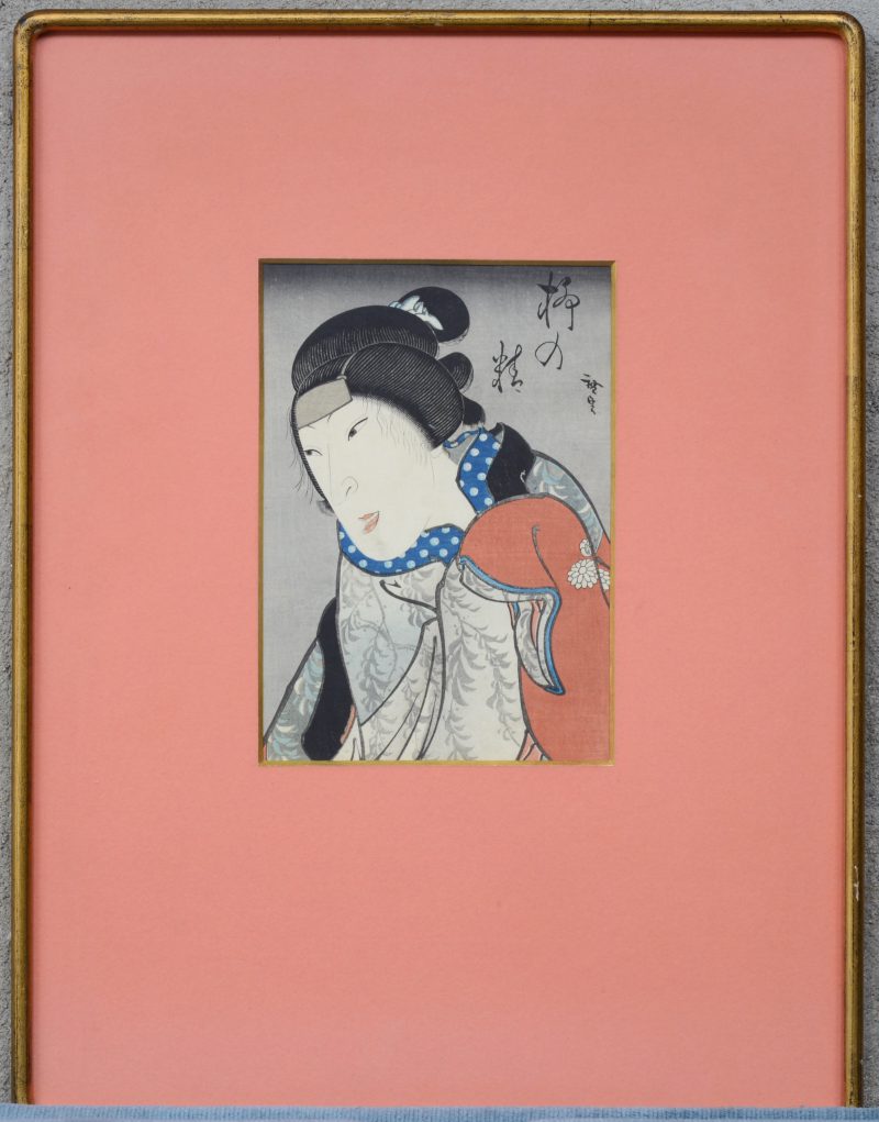 “Kabuki acteur.” Japanse houtsnede. Gedateerd 08/1849.