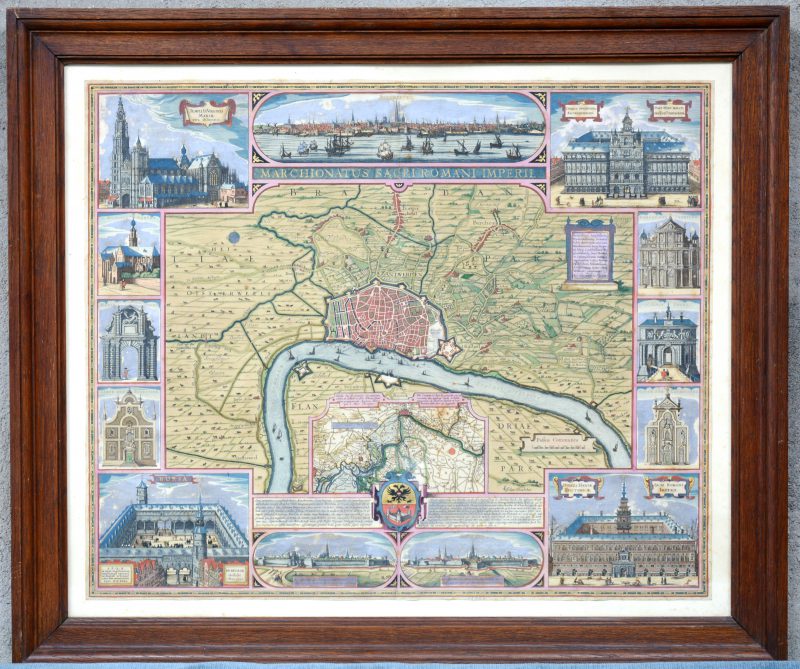 “Marchionatus Sacri Romani Imperii. Landkaart van Antwerpen anno 1531.” Handingekleurde ets.