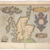 Een lot van 4 atlaskaarten van Europa gedateerd 1590 en één 1587. Handingekleurd.