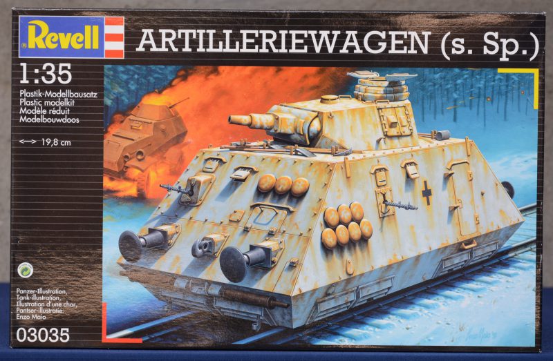 “Artilleriewagen (Schwerer Spähzug)”. Een modelbouwkit op schaal 1/35. Compleet en in originele doos.