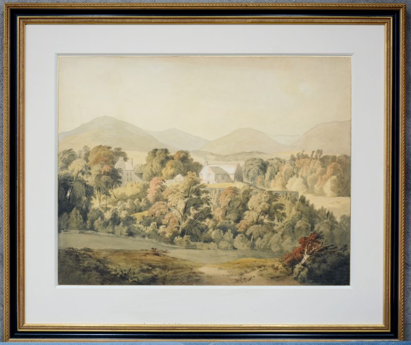 “Landschap”. Aquarel. Gedateerd 1868.