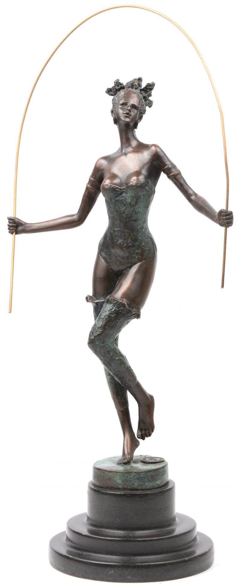 Bronzen beeld van een Milo danseresje. Gemerkt.