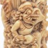 “Voorstelling van een episode uit de Ramayana met Hanuman, de aapgod als hoofdfiguur”. Een groepje van fijn gesculpteerd been. Balinees werk.