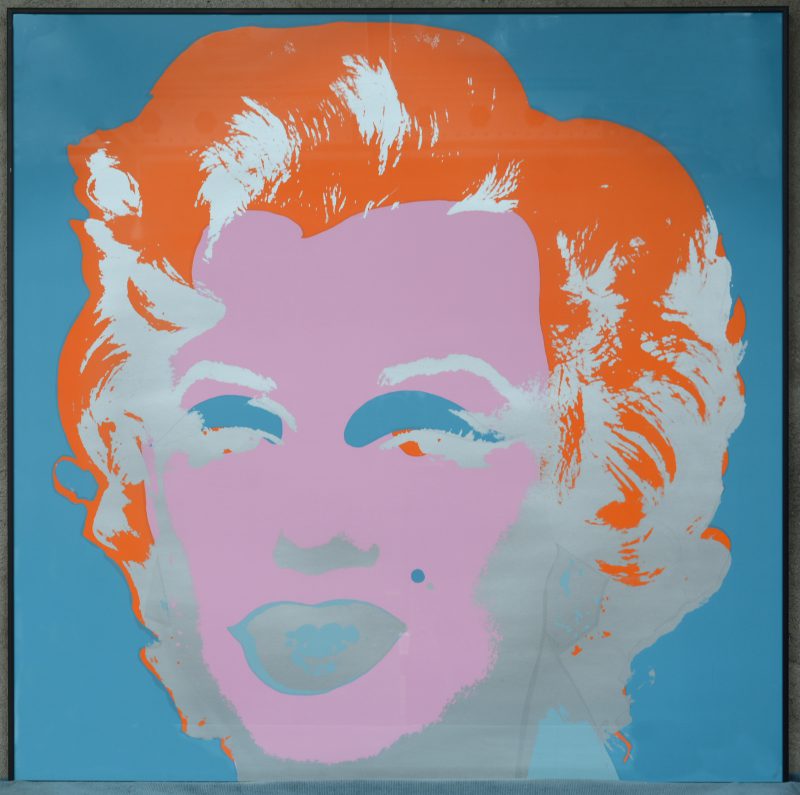 “Marilyn”. Een zeefdruk naar een werk van Andy Warhol. Uitgegeven bij Sunday B. Morning.