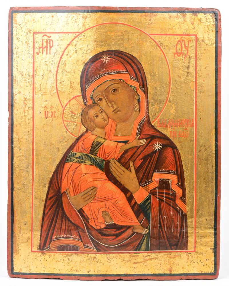“Moeder Gods van Vladimir”. Een XVIIIe eeuws Russisch icoon.