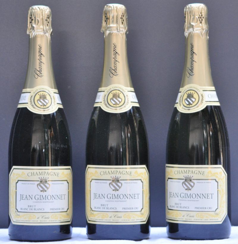 Champagne Blanc de Blancs Brut  1e Cru Jean Gimonnet, Cuis M.O.  0  aantal: 3 bt