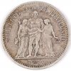 Een zilveren munt. 900‰. 5 Franse Frank. Hercule 2de republique 1849.