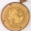 Franz Josef van Oostenrijk. 1915. Een gouden munt 986 ‰ en 3,48 g. in een 9 karaats geel gouden hanger.