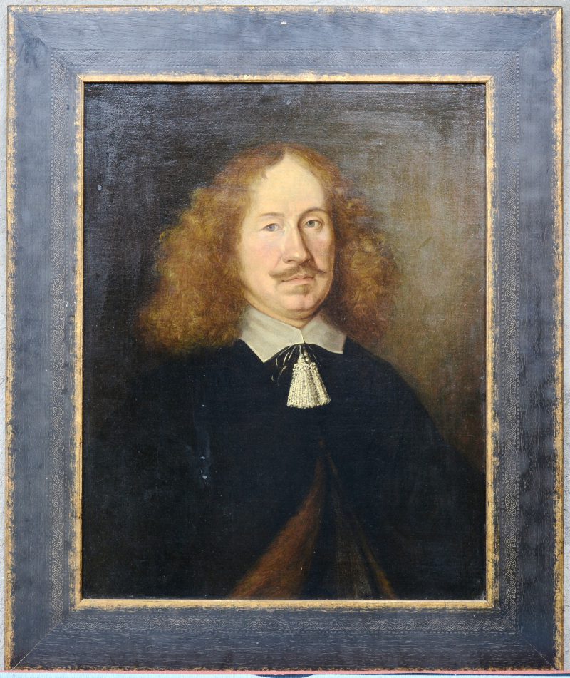 “Herenportret”. Olieverf op doek (herdoekt). Achteraan toeschrijving aan Jacques de Lestin (1597-1661).