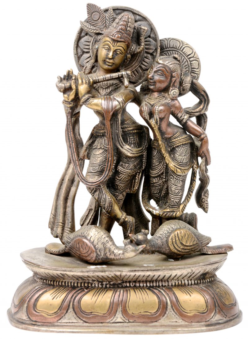 Een Hindoeistisch bronzen beeldje van “Lord Krishna”