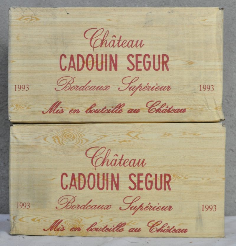 Ch. Cadouin Ségur A.C. Bordeaux Supérieur   M.C. O.D. 1993  aantal: 12 bt