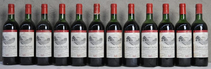 Ch. Clos Neuf A.C. 1e Côtes de Blaye  Barton & Guestier, Blanquefort M.C. O.D. 1972  aantal: 12 bt