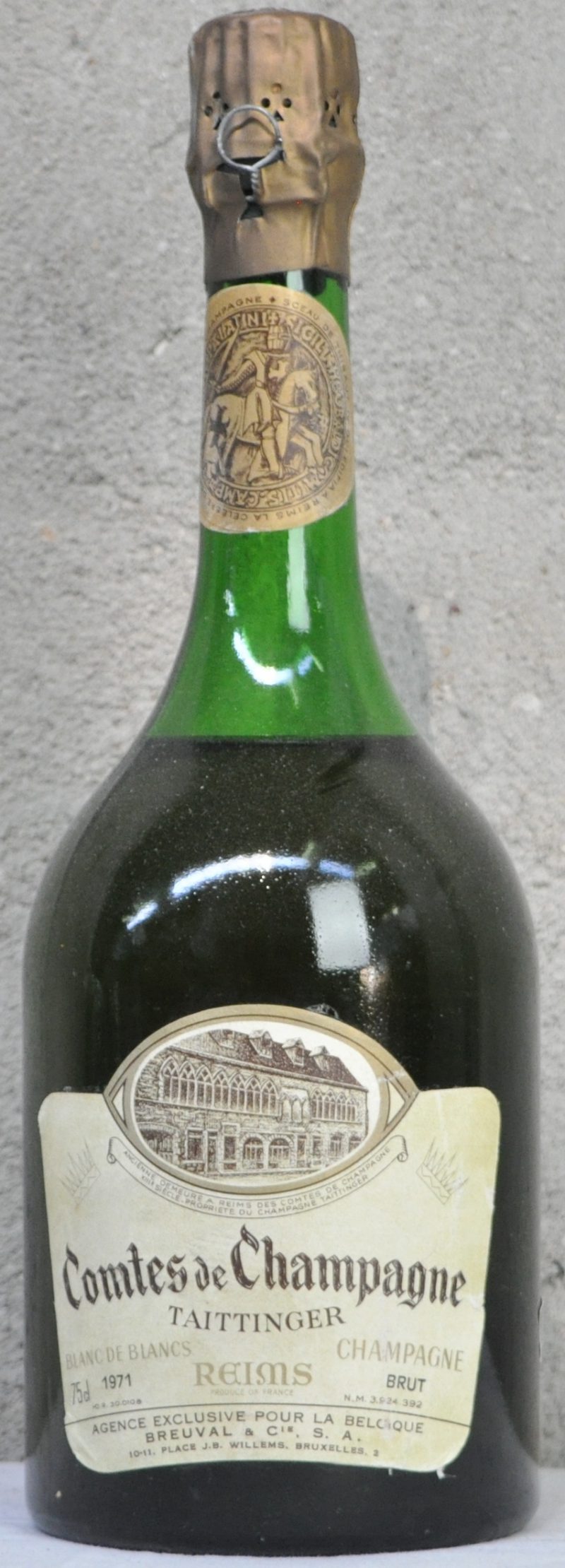 Champagne Brut Comtes de Champagne Blanc de Blancs  Taittinger, Reims M.O.  1971  aantal: 1 bt ts