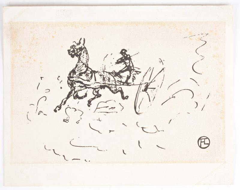 “Paardenmenner”. Een druk. Met monogramstempel van Henri Toulouse-Lautrec.
