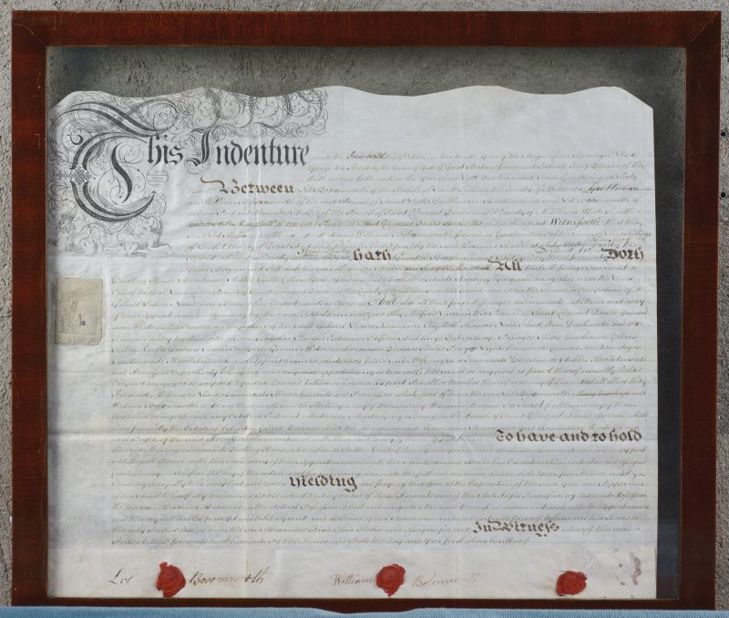 Een op perkament opgestelde pachtovereenkomst. Engeland, 1769.