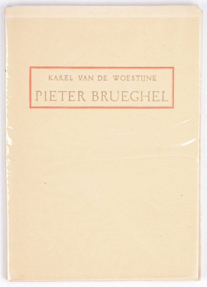 “Pieter Brueghel”. Een genummerde uitgave met twee etsen van Jules Van Ael, waarbij de achterste gesigneerd en genummerd 1/57 buiten de plaat. Uitgegeven bij De Eik te Antwerpen in 1944. Eerste exemplaar. Als nieuw. In stofhoes.