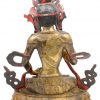 Een zittende Boeddha van verguld en deels roodgepatineerd brons.
