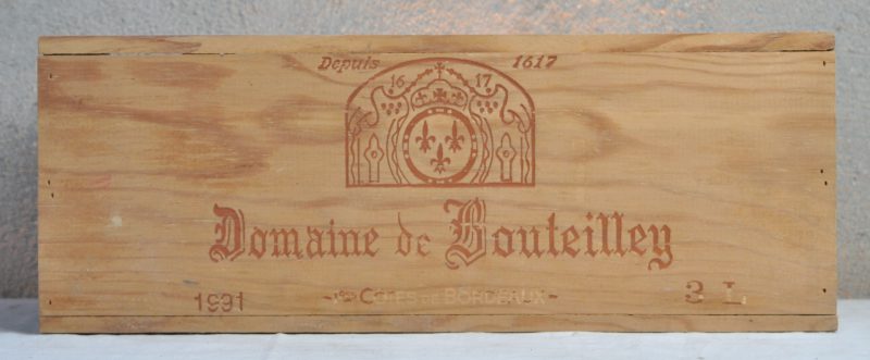 Dom. de Bouteilley A.C. 1e Côtes de Bordeaux   M.O. O.K. 1991  aantal: 1 D.Mag.