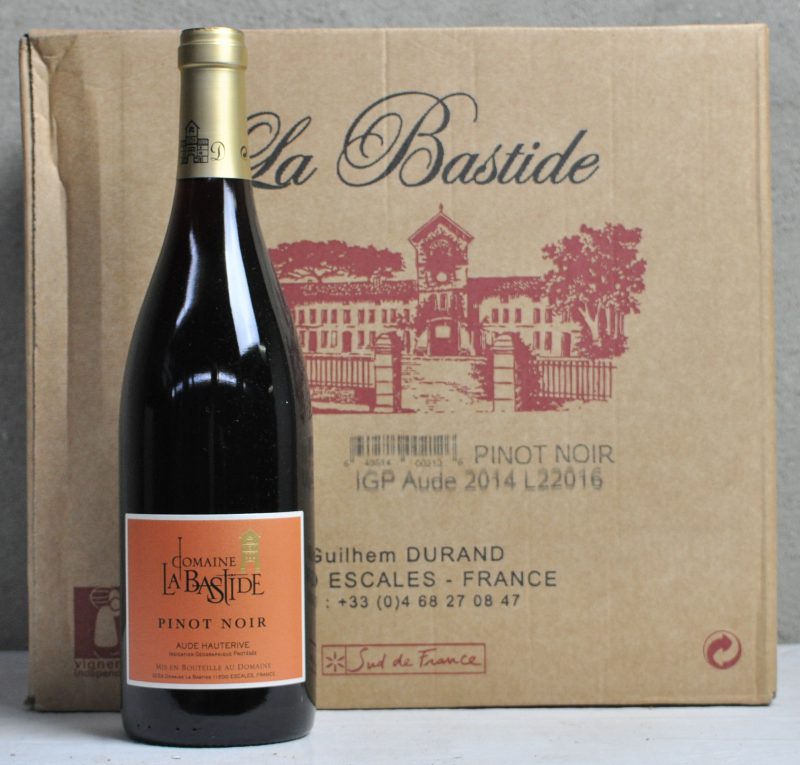 Pinot Noir I.G.P. Aude Hauterive  Dom. La Bastide M.D. O.D. 2014  aantal: 12 bt
