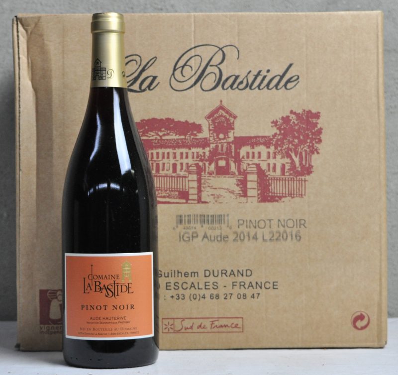 Pinot Noir I.G.P. Aude Hauterive  Dom. La Bastide M.D. O.D. 2014  aantal: 12 bt