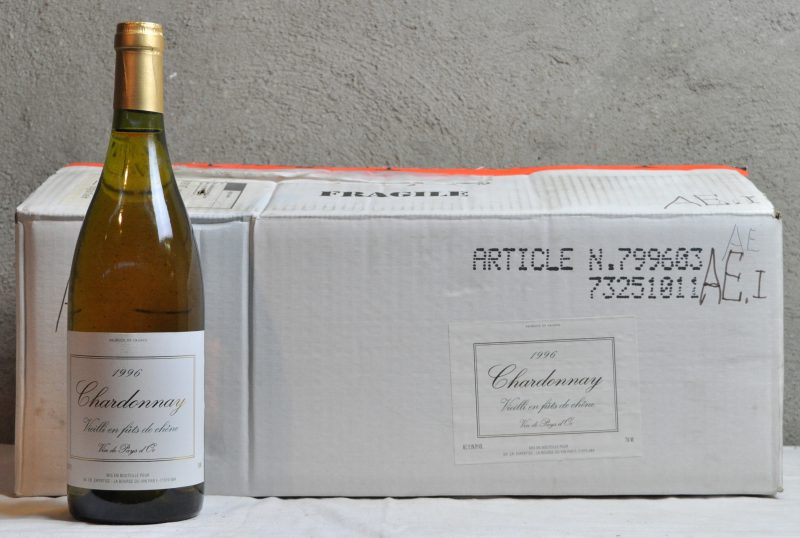 Chardonnay V.d.P. d’Oc - vieilli en fûts de chêne  La Bourse du Vin M.O. O.D. 1996  aantal: 12 bt