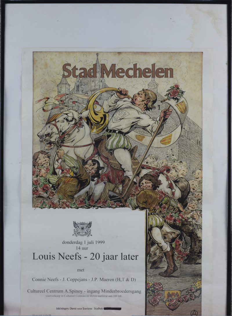 “Louis Neefs - 20 jaar later.”. Een affiche uit 1999 naar ontwerp van Alfred Ost.