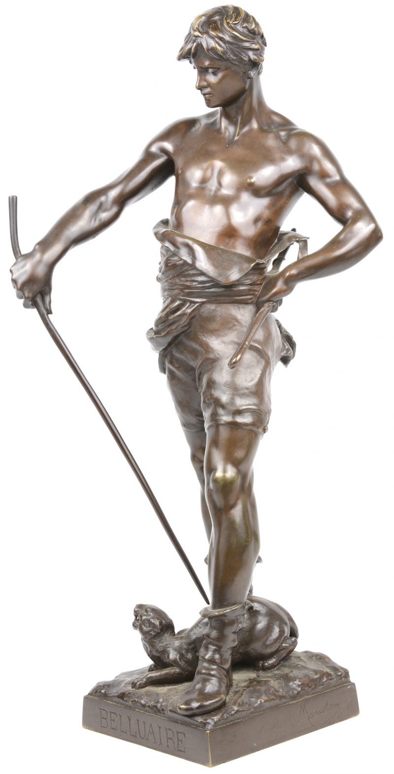 “Belluaire”. Een bronzen beeld. Gesigneerd.