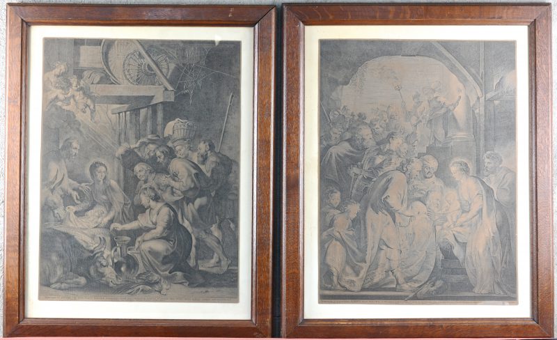 Twee XVIIe eeuwse gravures naar werken van Peter Paul Rubens.