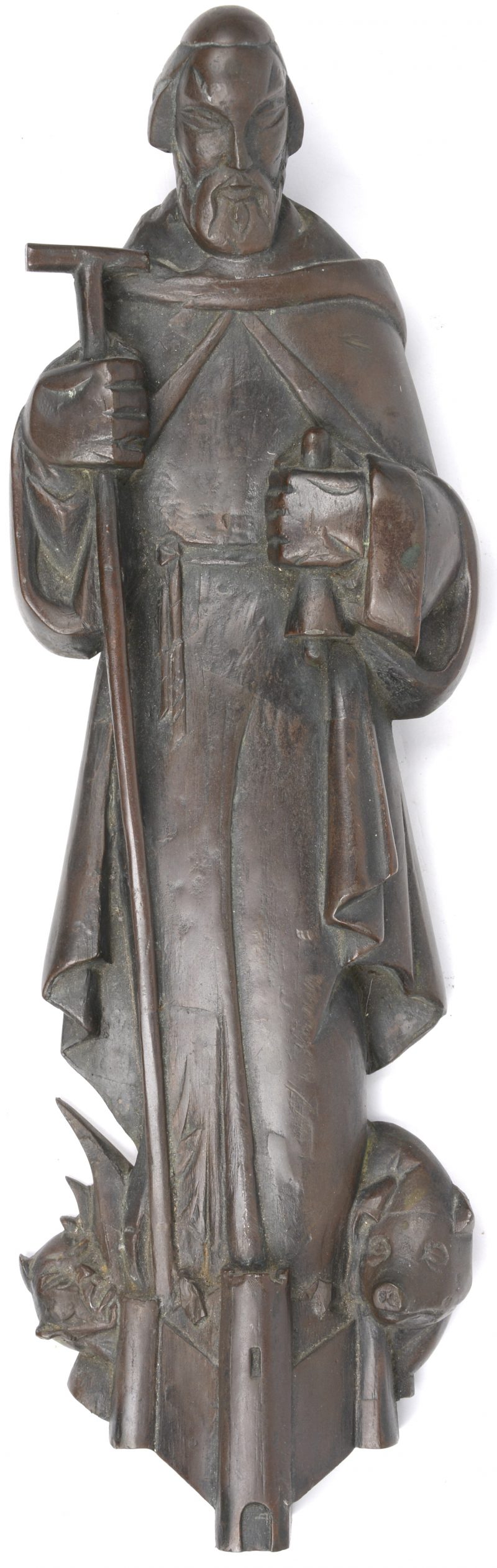“Sint Jacob”. Een bronzen wandbeeld. Gegoten door L. De Mey. 1969.