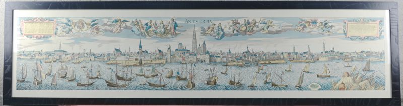 “De rede van Antwerpen”. Een kleurenherdruk van een oude gravure.