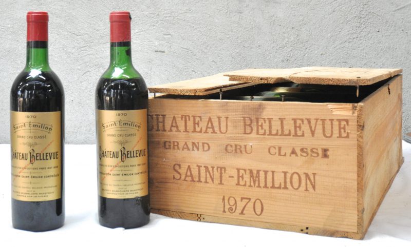 Ch. Bellevue A.C. St-Emilion Grand cru classé Sauter’s Wijnkelders Maastricht, Nederlands importeur M.C. O.K. 1970  aantal: 12 bt ms - ts