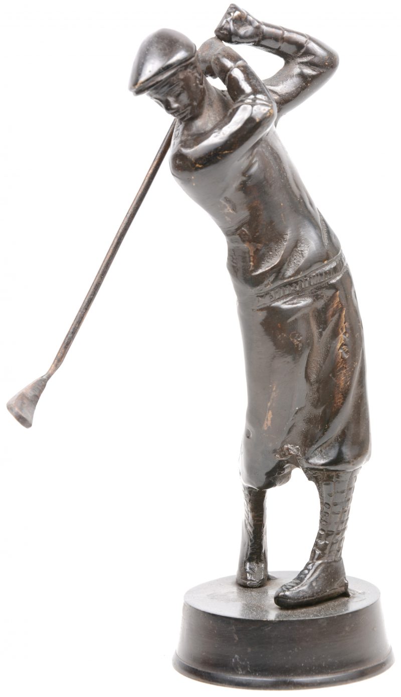 “Golfspeler”. Een bronzen beeldje.