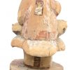 Een houten beeld van een Guanyin gezeten op een duif. Sporen van polychromie. Chinees werk.