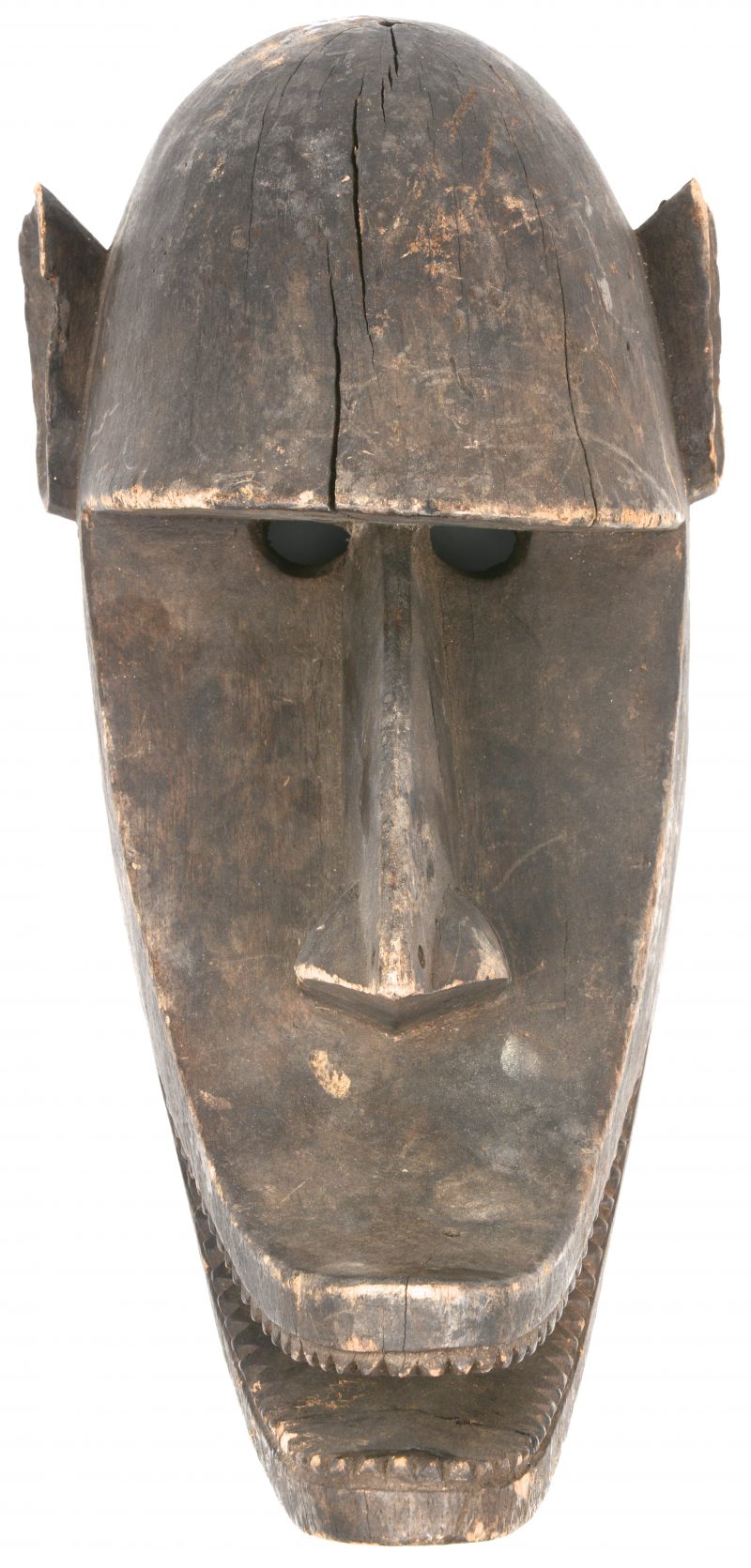 Een smal houten masker. Dogon, Mali.