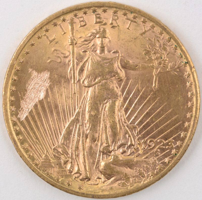 “St. Gaudens 1923”. Een gouden munt van 900‰.