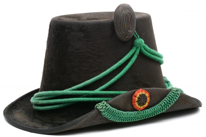 Een hoed van het regiment jagers-verkenners van de Belgische burgerwacht. Model 9 februari 1891.