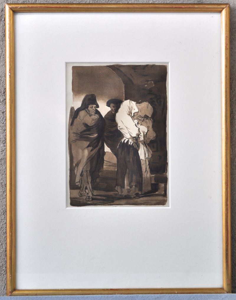 Personages naar Goya. Aquatint.