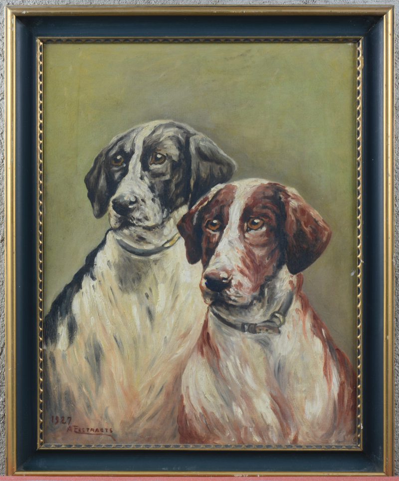 “Honden”. Olieverf op doek. Gesigneerd en gedateerd 1927.