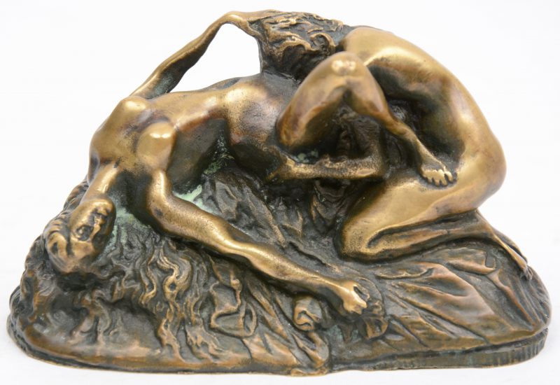 “Erotische scène”. Een bronzen beeldje. Postume geut.