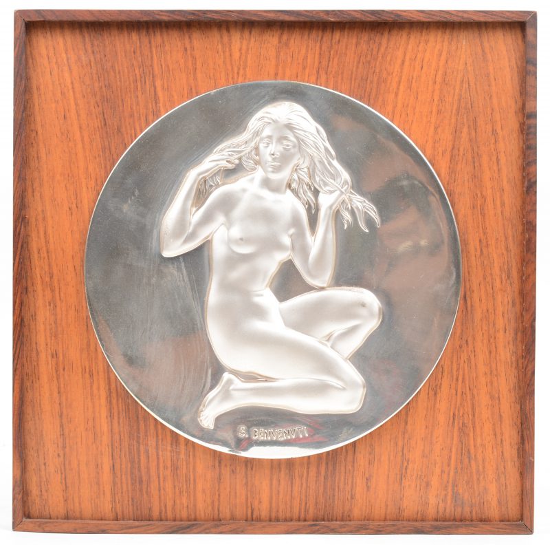 Een zilveren medaille. Gesigneerd. Uitgave van de Franklin Mint.