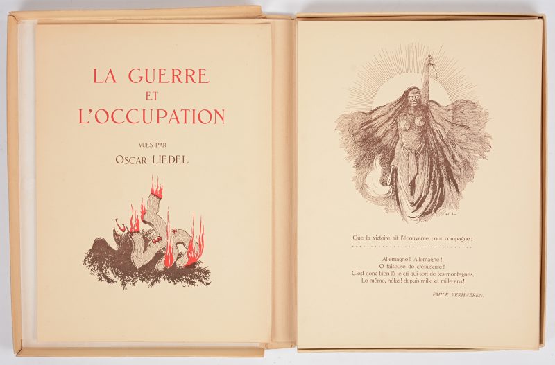 “La Guerre et l’Occupation”. Een uitgave met reproducties en begeleidende teksten in een map. Ed. Gossens. Brussel, 1947 Gelimiteerd op 500 exemplaren.