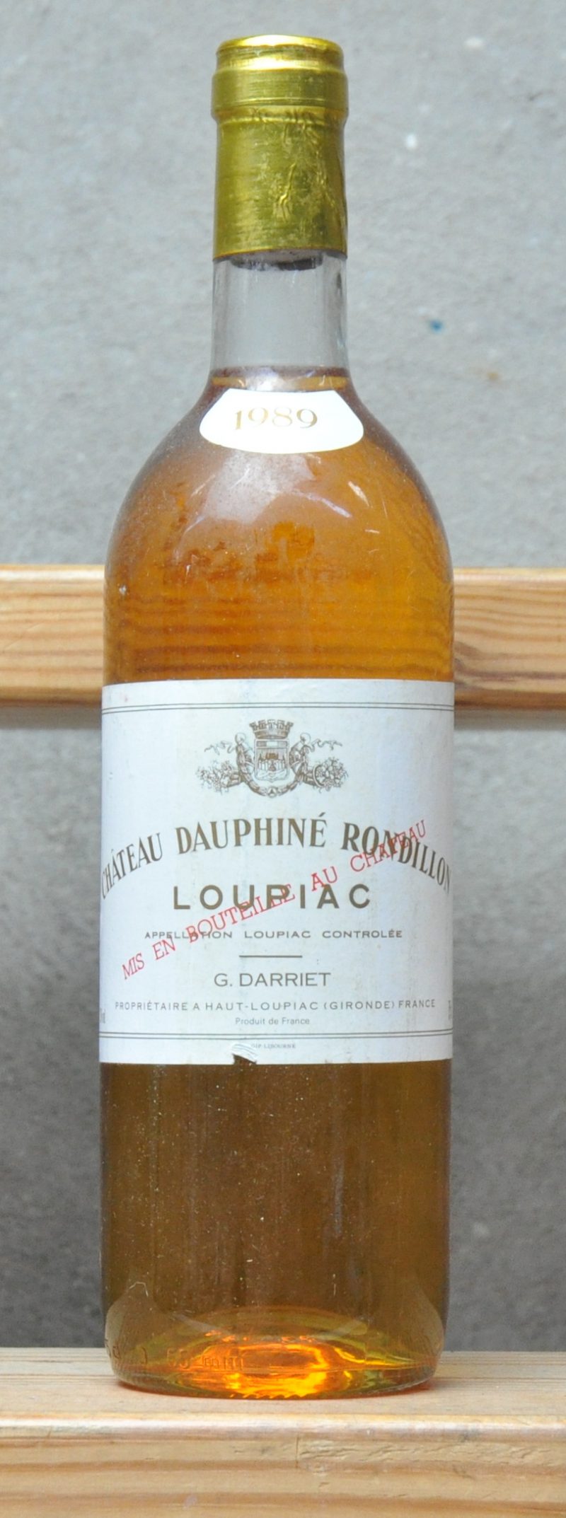Ch. Dauphiné Rondillon A.C. Loupiac   M.C.  1989  aantal: 1 Bt.