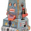 “Robotank-Z”. Een tinnen speelgoedrobot met opwindmechanisme. In originele doos. Jaren ’60. Werkende staat, gebruikssporen.