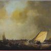 Drie schilderijen met vissersboten op zee. Doek. Dragen een handtekening: Frans Van Der Heide. Eén zonder lijst. 60 x 80 en 50 x 60 cm.