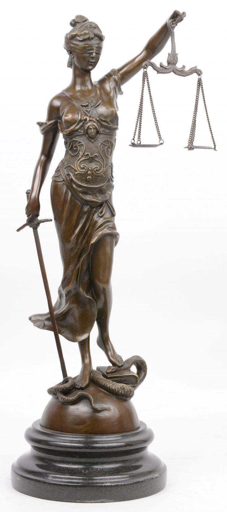 Sculpture, Vrouwe Justitia, Godin van de gerechtigheid - 52 cm - Bronze