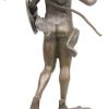 “Amor”. Een bronzen beeld op arduinen sokkel naar een werk van Auguste Moreau. Met garantiestempel.