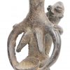 “Moeder en kind” & “Pijproker”. Twee Afrikaanse bronzen beeldjes.
