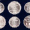 28 sterling zilveren munten “Olympics”. Canada, 5 en 10 CAD, telkens 14 stuks. Recto Elizabeth II, verso diverse sporten.