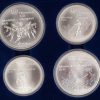 28 sterling zilveren munten “Olympics”. Canada, 5 en 10 CAD, telkens 14 stuks. Recto Elizabeth II, verso diverse sporten.