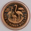 1 gouden munt. Au 917/1000.  Bahamas 1974, 100 dollar. Met certificaat nr. 522.
